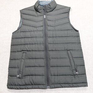 Tempco Vest Small Green Black Full Zip Down Filled Puffer